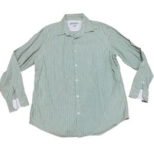 VTG Banana Republic Men's Green White Stripe Long Sleeve Button Down Shirt XL